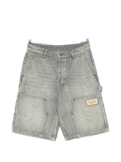 Ksubi Maxx Operator Striped Cotton Shorts In Gray
