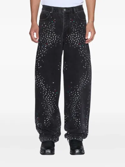 Ksubi Maxx Renaissance Jewelled Baggy Jeans In Black