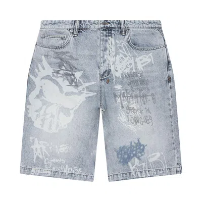 Pre-owned Ksubi Maxx Short 'rogue Blue Graffiti' | Men's Size 38