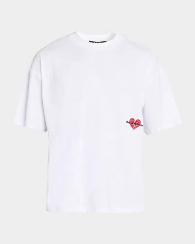 Ksubi Men & Apos;s Hbl Cotton Embroidered Heart Crewneck T-shirt In White