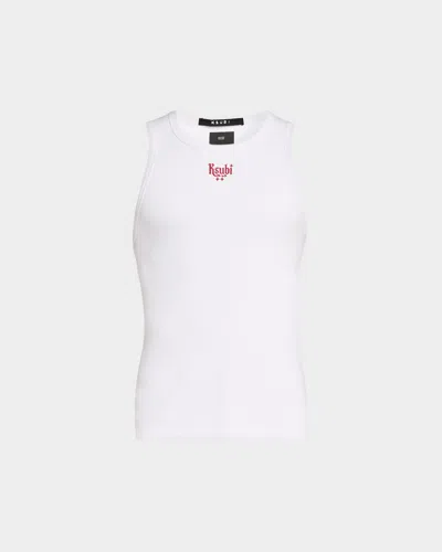 Ksubi Men & Apos;s Paise Debut Logo-embroidered Rib-knit Singlet In White