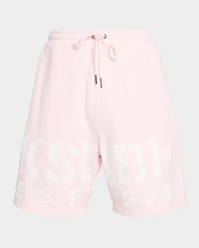 Ksubi Men & Apos;s State Trak Relaxed Cotton Drawstring Shorts In Pink