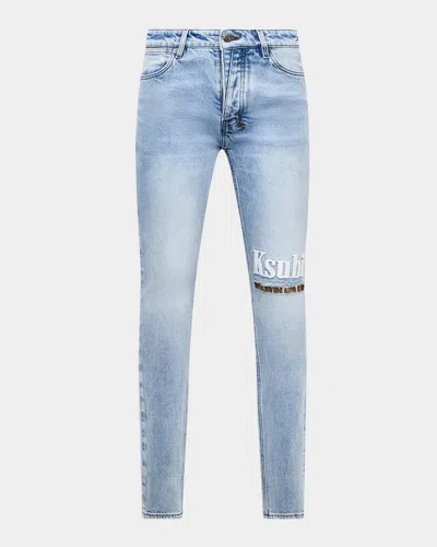 Ksubi Men & Apos;s Van Winkle Kristal Logo Skinny Jeans In Denim