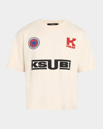 Ksubi Men & Apos;s Zoom Ekcess Embroidered Cotton T-shirt In Natural