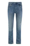Ksubi Distressed 5-pocket Skinny Jeans In Blue