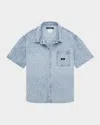 Ksubi Men's Boxer Shirt Tile Denim Short-sleeve Shirt In Blue