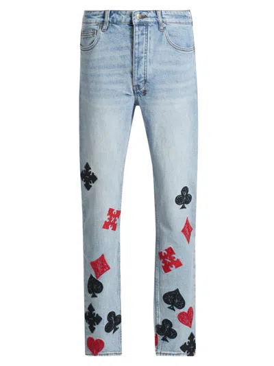 Ksubi Men's Chitch Card-motif Jeans In Blue