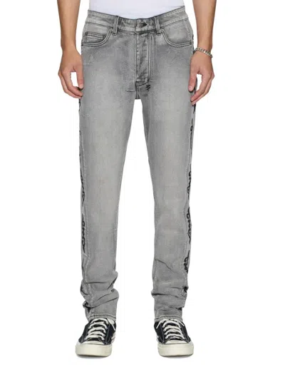 Ksubi Men's Chitch Graphic Cotton Tapered-leg Jeans In Gray