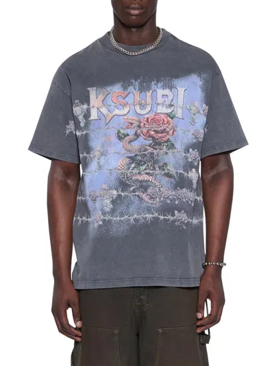 Ksubi Men's Death Snake Ekcess Oversized T-shirt In Gray