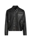 Ksubi Men's Eldorado Collared Leather Jacket In Black
