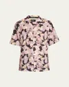 Ksubi Purple & Gray Painted Resort Shirt In Multi Colour
