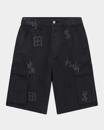 Ksubi Men's Fugitive Cargo Kash Box Shorts In Black