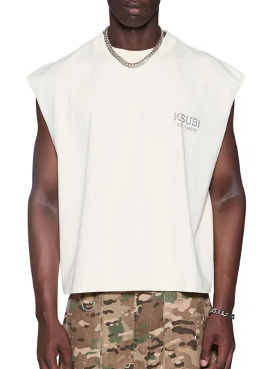 Ksubi Men's Future Memory State Halen Cut-off T-shirt In White