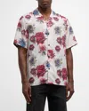 Ksubi Gray & Red Graff Rose Resort Shirt In Assorted