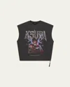 Ksubi Kingdom Slash Sleeveless Cotton Graphic Sweatshirt In Black