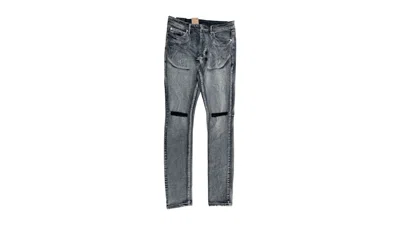 Pre-owned Ksubi Men's  Chitch Hypnotize Trashed Denim Jeans In Dark Grey In Gray