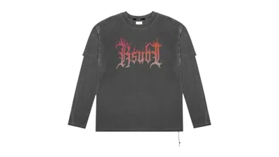 Pre-owned Ksubi Men's  Fuego Layered Long Sleeve Tee Shirt In Black