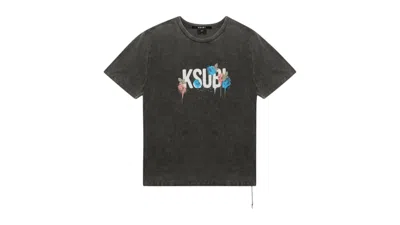 Pre-owned Ksubi Men's  Graff Rose Kash Tee Shirt In Grey