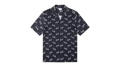 Pre-owned Ksubi Men's  Skript Resort Short Sleeve Shirt In Black