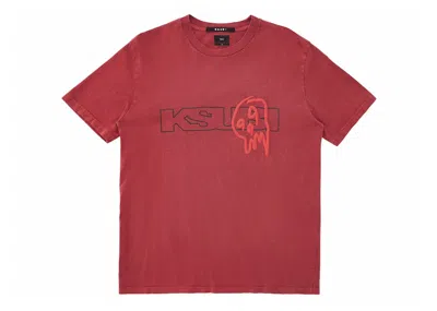 Pre-owned Ksubi Men's  X Juice Wrld 999 Skull Kash Short Sleeve Tee Shirt In Blood Red