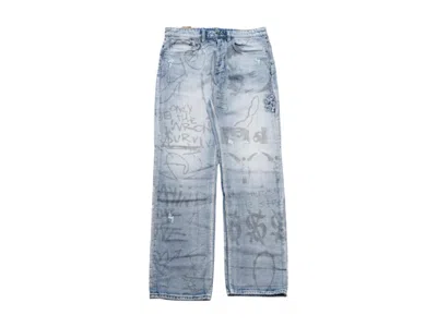 Pre-owned Ksubi Men's  X Trippie Redd Anti K Devils Jean In Light Blue