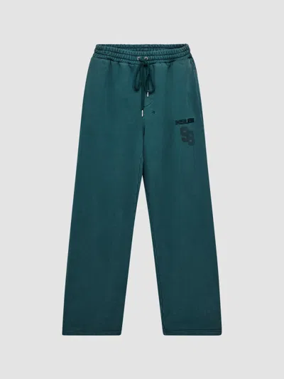 Ksubi Rugged Synth Cotton Logo Drawstring Track Pants In Blue