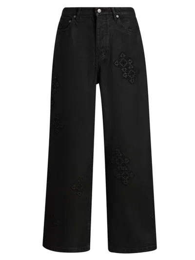 Ksubi Men's Maxx Backstage Stardom Tonal-embroidered Jeans In Black
