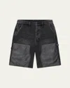 Ksubi Maxx Operator Torqued Denim Shorts In Black
