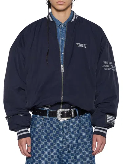Ksubi Men's Neo Nostalgia Royalty Logo Cotton-blend Bomber Jacket In Blue