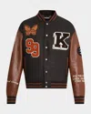 Ksubi Men's Patched Varsity Jacket In Brown