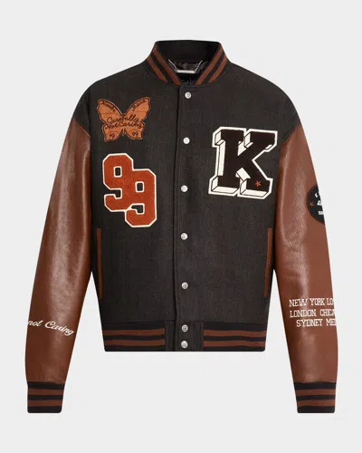 Ksubi Men's Patched Varsity Jacket In Brown