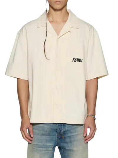 Ksubi Men's Stay Up Logo Graphic Camp Shirt