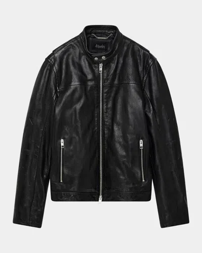 Ksubi Men's Stinger Leather Biker Jacket In Black