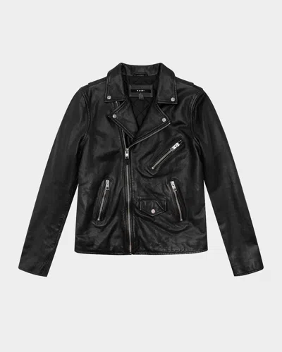 Ksubi Men's Studded Eagle Leather Jacket In Black