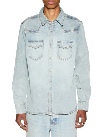 KSUBI MEN'S THIS IS NOT A RODEO WHIPLASH DENIM SHIRT