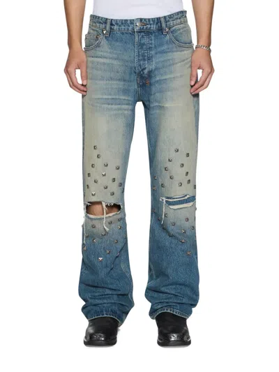 Ksubi Men's Toro Studded Distressed Baggy Jeans