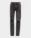 Ksubi Black Van Winkle Angst Distressed Jeans In Black