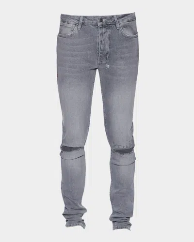 Ksubi Men's Van Winkle Thrifted Skinny Jeans In Gray