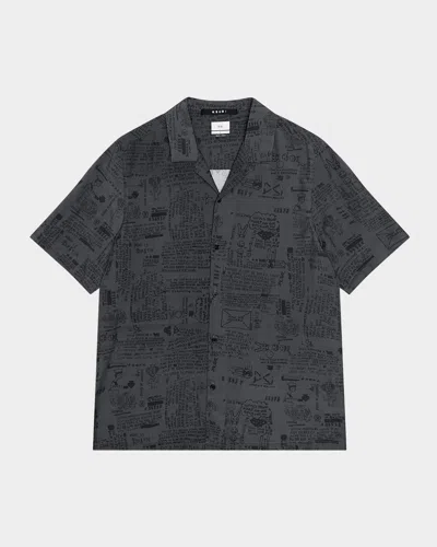 Ksubi Versus Printed Short Sleeve Camp Shirt In Black