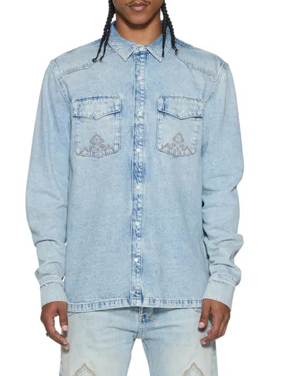 Ksubi Men's Whiplash Western-styled Denim Button-front Shirt In Blue