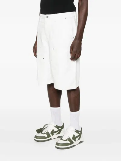 Ksubi Metal-detail Cotton Shorts In White
