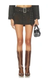 Ksubi Micro Mini Belted Skirt In Brown