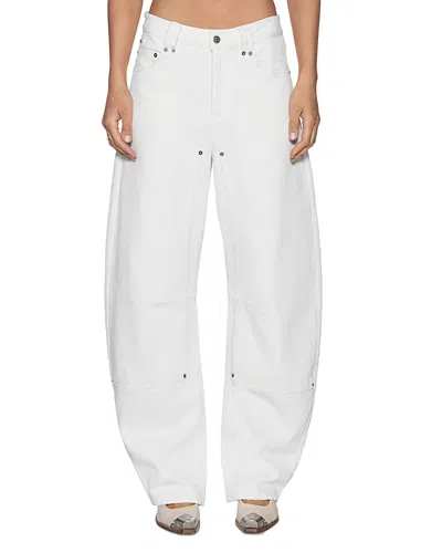 Ksubi Mid Rise Barrel Carpenter Jeans In Chalk White
