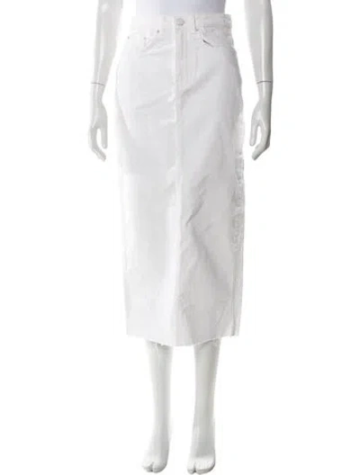 Pre-owned Ksubi Midi Length Skirt In White