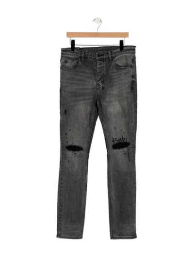Pre-owned Ksubi Mid-rise Skinny Leg Jeans In Grey