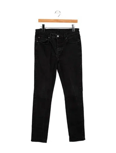 Pre-owned Ksubi Mid-rise Straight Leg Jeans In Black