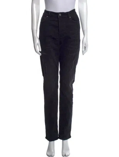 Pre-owned Ksubi Mid-rise Straight Leg Jeans In Black