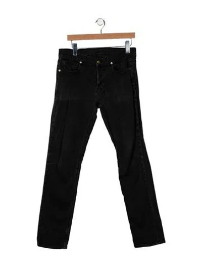 Pre-owned Ksubi Mid-rise Straight Leg Jeans In Black