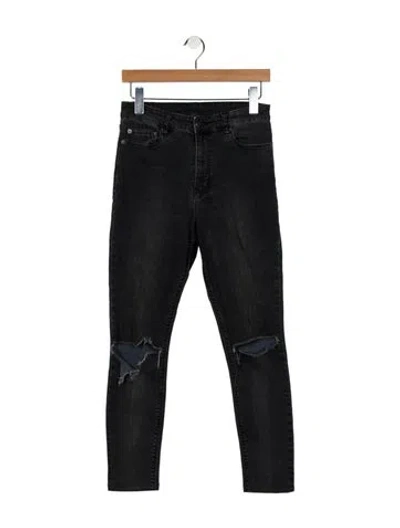 Pre-owned Ksubi Mid-rise Straight Leg Jeans In Black