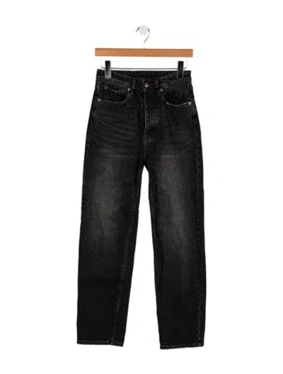 Pre-owned Ksubi Mid-rise Straight Leg Jeans In Black